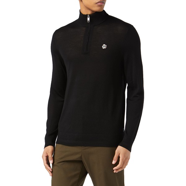 Ted Baker Men's MMK-Tooting-LS Core Half Zip Pullover Sweater, Black,