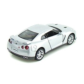KiNSMART 2009 Nissan GT-R R35 Silver 5" 1:36 Scale Die Cast Metal Model Toy Car w/Pullback Action