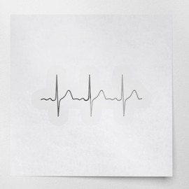 Transparent Decal Stickers of Heartbeat (Metallic Silver) Premium Waterproof Vinyl Decal Stickers for Laptop Phone Accessory Helmet Car Window Mug Tuber Cup Door Wall Decoration ANDSKUS0g6326SI