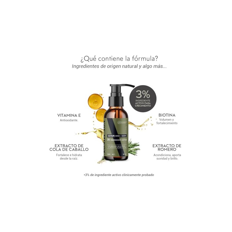 Serum para Crecimiento de Barba y Bigote | 3% Ingrediente