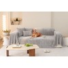 STACYPIK Textured Gray Sofa Covers Wear-Resistant Thickened Slipcovers Couch Protector