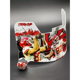 Ridell Speedflex Kansas City Chiefs Travis Kelce Full Size Custom Visor, Replica/Speed/