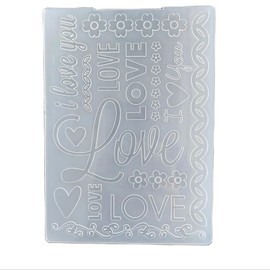WooYangFun Happy Valentine's Day Love Embossing Folder for Card Making DIY Plastic Scrapbooking Photo Album Card Paper DIY Craft Decoration Template Mold