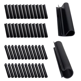 48 Pack 2 Shapes Winter Pool Cover Clips - Double Protection Pool Closing Kit for Above Ground, 4.7" Clamps for Steel Wall Swimming Pools, Black