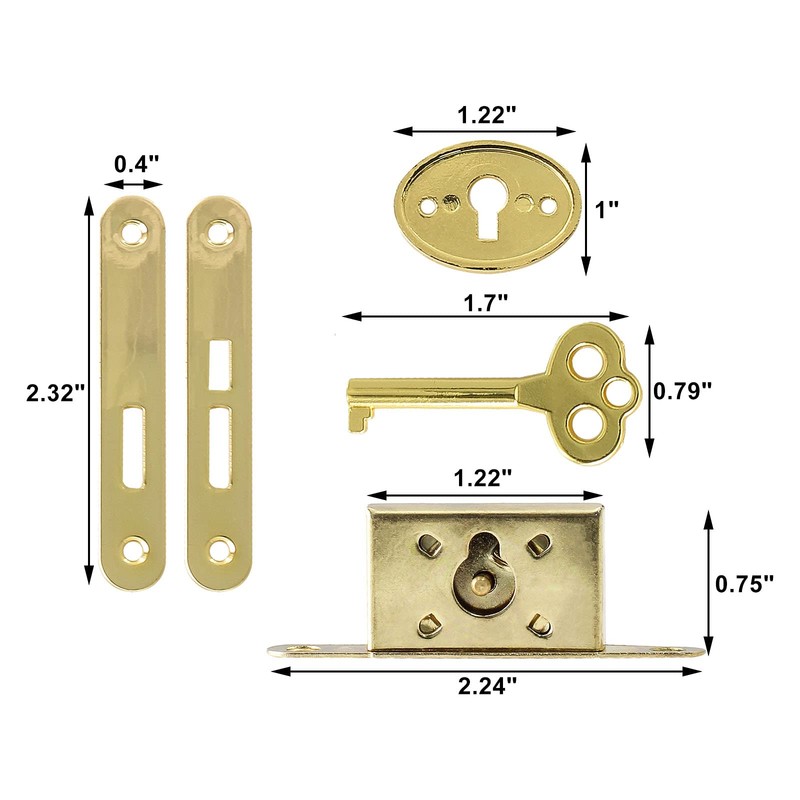 Jiozermi 2 Pack Mini Locks with Skeleton Key, Full Mortise
