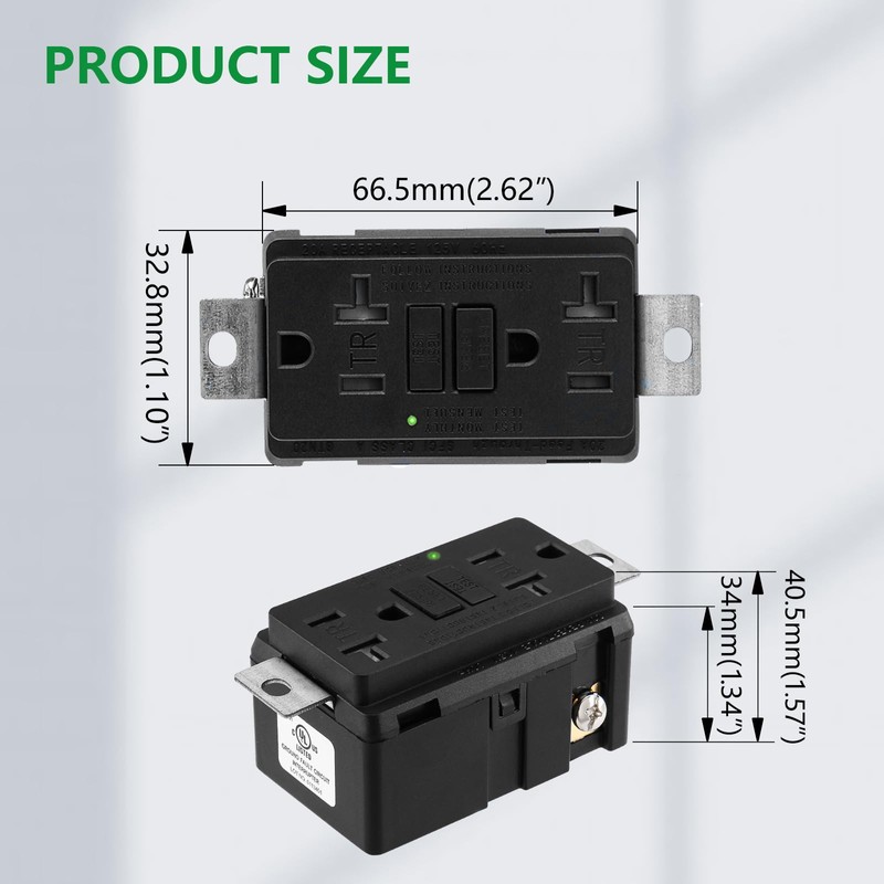 Wengart 2-Pack 20 Amp Generator GFCI Outlet 125V, Industrial Grade