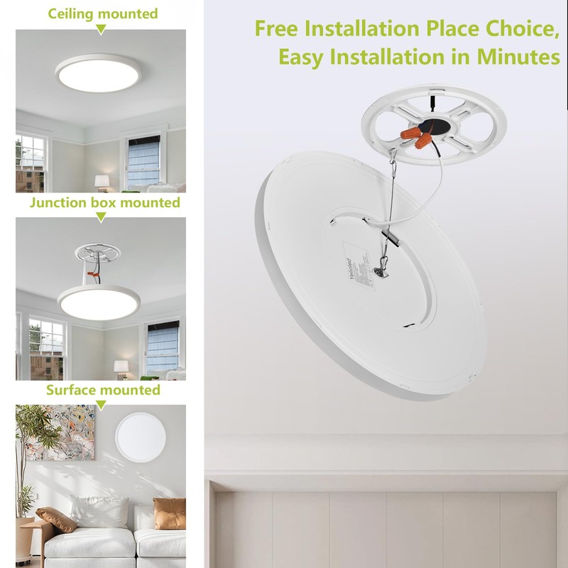 YELIOLED 20 Inch 4200LM Large LED Flush Mount Ceiling Light