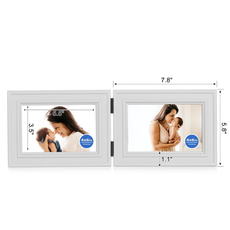 Tamolus 4x6 Double Horizontal Hinged Picture Frame Folding Photo Frame