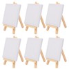 FORYNXHWIN 6Pcs Mini Canvas Easel Set, Wooden Mini Easel, Canvas