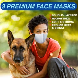 Arcarius Cloth Face Mask Washable Reusable Adjustable Breathable Face Masks 3 Pack