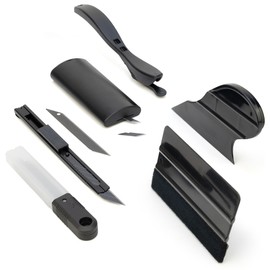 Professional Car Window Tint Film Installation Tool Kit - 9mm Retractable Knife with 10 Pre-Cut Blades, Safety Cutter, Squeegees, Blade Disposal Bank, Wrap Tools for PPF, Vinyl Wrap, Auto Detailing
