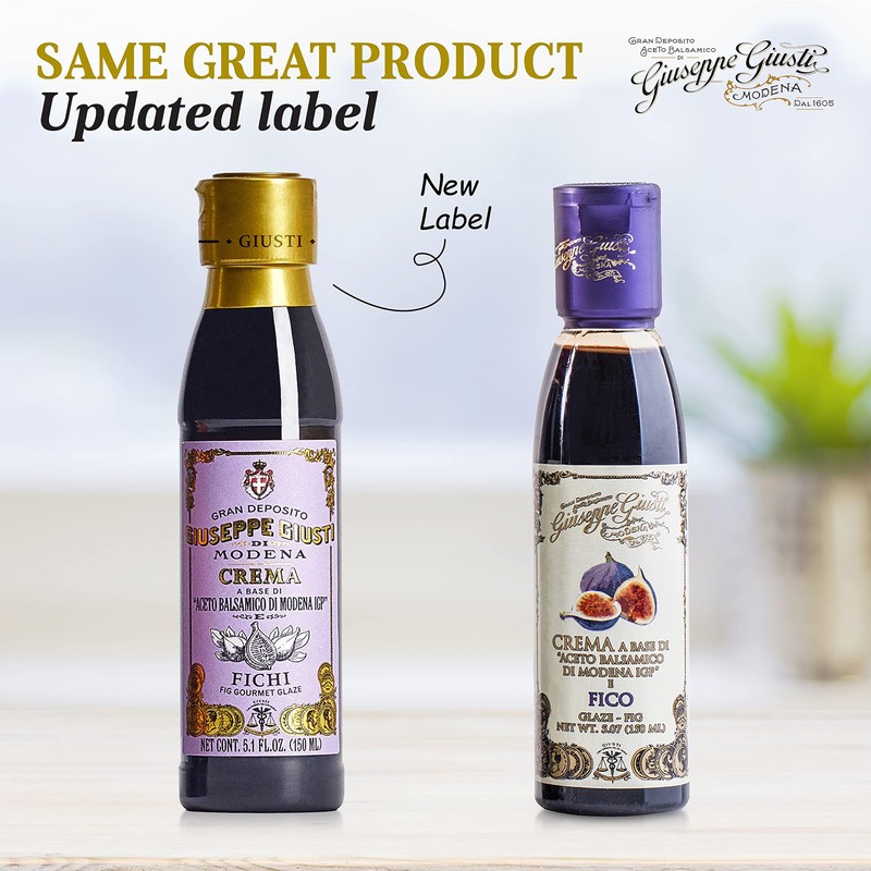 Giusti Fig Balsamic Vinegar Glaze Condiment – Italian Gourmet Balsamic