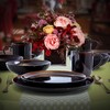Elama Midnight Beach 16 Piece Dinnerware Set in Metallic Black