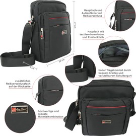 Bag Street Shoulder Bag - Shoulder Bag for Men - Nylon Messenger Bag, black, messenger