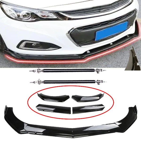 Unbranded For 08-2012 Malibu Front Bumper Lip Splitter Spoiler +Strut