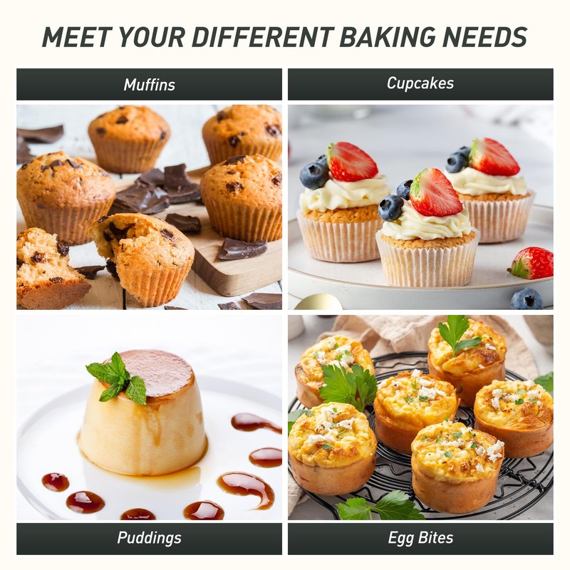2 Packs 12 Cups Silicone Muffin Pan with Metal Reinforced