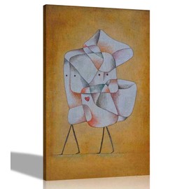 Artley Prints - The Siblings by Paul Klee Canvas Wall Art l Modern Portrait Prints | Expressionism Artwork for Living Room Bedroom 30 x 20cm (12 x 8 inches) A4