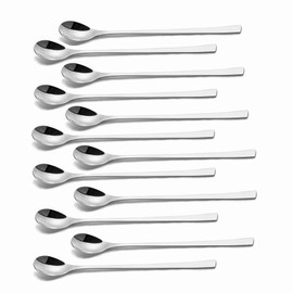IMEEA Long Spoon, Bar Spoon, 18-8 Stainless Steel, Parfait Spoon, 9.1 inches (23 cm), Silver, 12 Pieces, Commercial Use