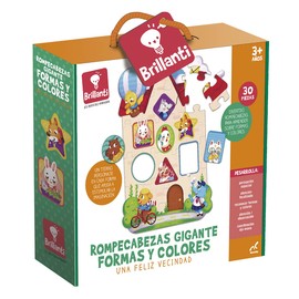 Novelty, Rompecabezas Gigante, Brillanti, Una Feliz Vecindad, Formas y Colores, Juego de Mesa, Juegos Clásicos y Tradicionales