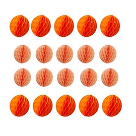 ZGjoy 20pcs Honeycomb Flower Balls Party Honeycomb Balls Decoration Paper Flower Balls Tissue Paper Flower Ball Pom Poms Ball for Baby Shower Birthday Wedding Home Decor(3in+6in, Lt-Orange Orange)