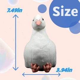 FRANKIEZHOU Realistic Dove Stuffed Animal-White 7",Pigeon Plush Toy for Kids,Bird Stuffed Animal Toy for Boy,Soft Durable,Girl Toys,Gifts for Kids,Home Decor