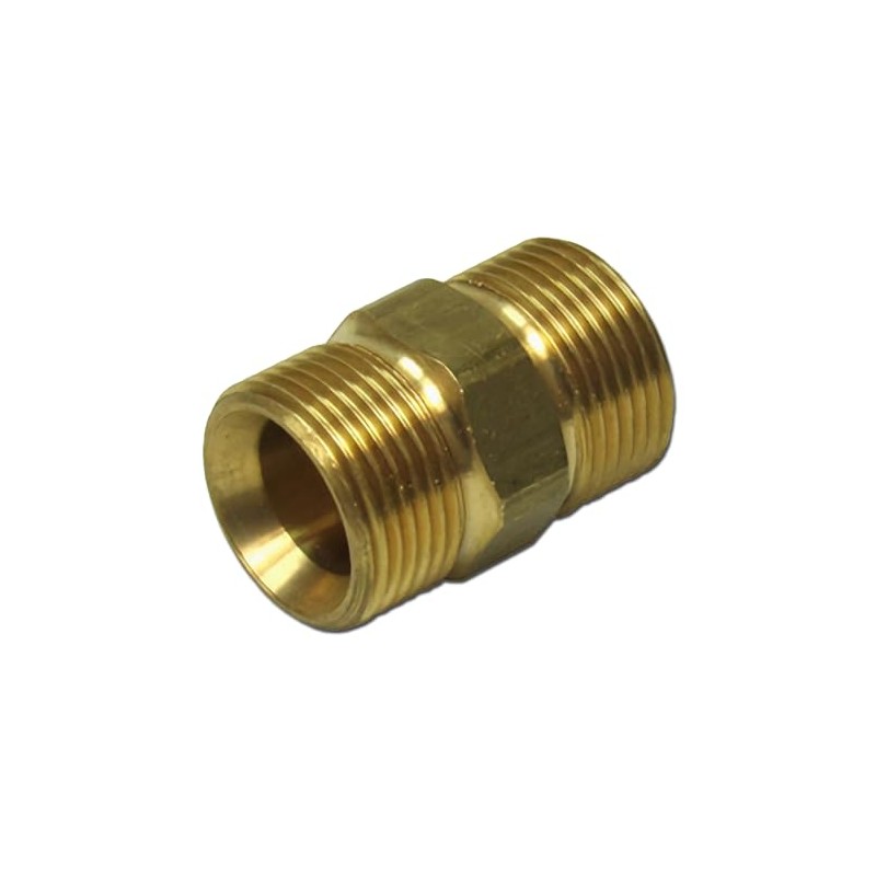 Double Nipple M22 x 1.5 Male Brass Hose Connector Adapter