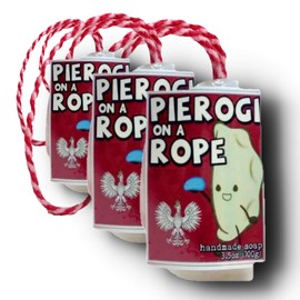 Regent Park Naturals Soap on a Rope | Novelty Pierogi on a Rope | Polish Gift | 3 bar pack