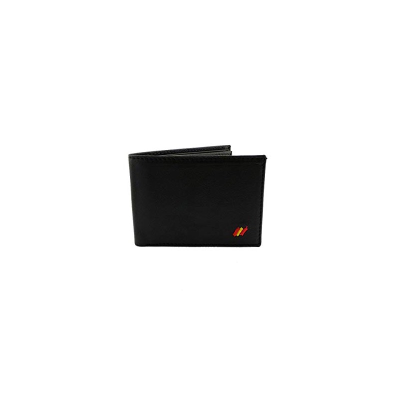Piel Cabrera Spanish Police Flag Wallet Black UNICA Classic, black,