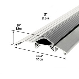 M-D Building Products 08086 3-3/4 in. x 3/4 in. x 32 in. Silver Aluminum and Vinyl Heavy-Duty Low-Profile Threshold