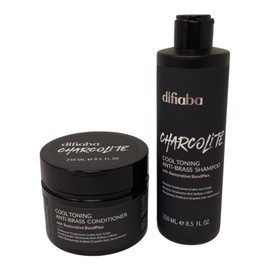 Difiaba Charcolite Cool Toning Anti-Brass Shampoo and Conditioner DUO 8.5 Fl Oz