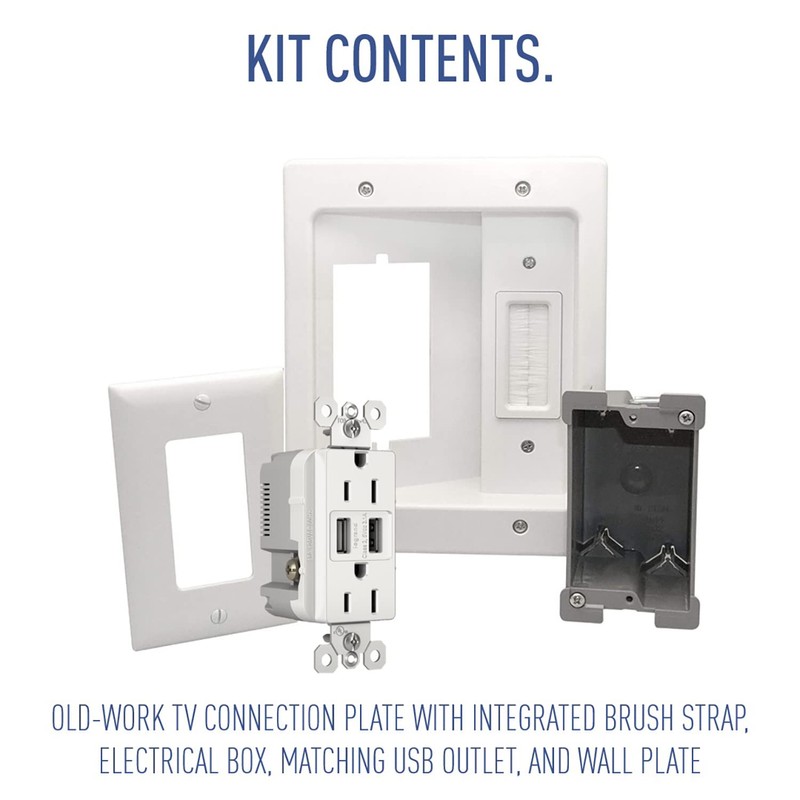 Legrand - OnQ in Wall Cable Management Kit with USB,