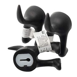 HAPPY COASTER CARDS Bastis - Set of 3 Dog Tail Hooks Hat Coat Key Wall Mounted Hanger (Black)