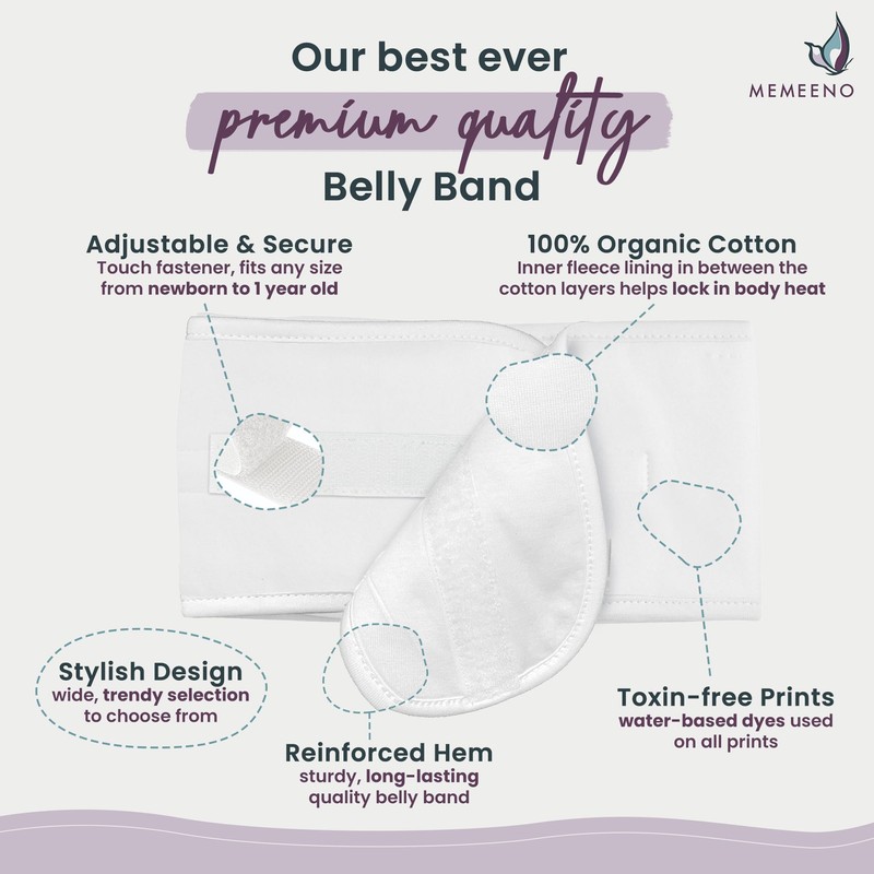 MEMEENO Baby Belly Band for Gas and Colic Baby Relief