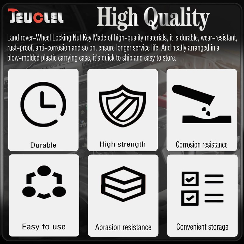 JEUCLEL Type U Wheel Locking Nut Key Compatible with Land
