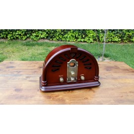 ClearClick Classic Vintage Retro Style Handmade Wooden AM/FM Radio w/ Bluetooth