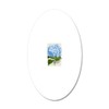 CafePress Blue Hydrangea Flowers 20"x12" Oval Wall Decal, Vinyl Wall