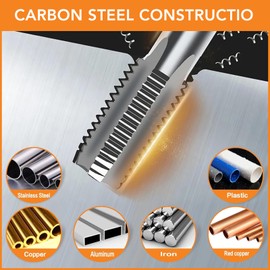 6 Piece NPT Pipe Tap Set, Carbon Steel NPT Tap Set for Clean Accurate Threads, Sizes Included 1 3/4 1/2 3/8 1/4 1/8, Thread Tapping Tool Kit for PVC Pipe with Storage Case