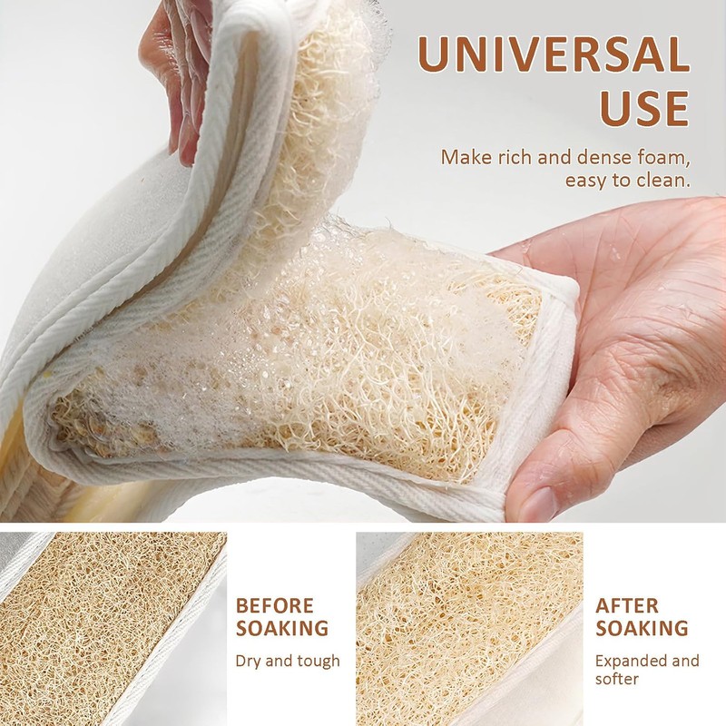 Banda Exfoliante de Lufa Natural VOSAREA para Ducha y Limpieza