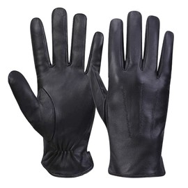 MGGMOKAY Mens Touchscreen Nappa Lambskin Leather Gloves(100% Cashmere Lining),Black,X-Large
