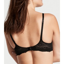 Victoria's Secret Dream Angels Lightly Lined Lace Demi Bra, Adjustable Straps, Bras for Women, Black (38D)
