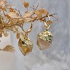 Yellow Citrine Rough Stone Crystal Point Dangle Earrings for Women,