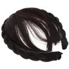 Healvian Headband Wig Bangs Brown Synthetic Wigs Front Hair Extensions