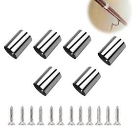 Vokowin 6Pcs 50mm Stair Handrail Connection Joint, Stainless Steel Handrail Joint Straight Handrail Fittings Pipe with Stainless Steel Screws (K347-6)
