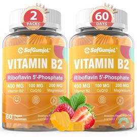 사프굼젤 B2 구미 | 성인 및 리보플라빈 400mg 마그네슘 CoQ10 VIT B 비 GMO 120 Sapphire Gummy B2 | Adult Riboflavin 400mg Magnesium CoQ10 VIT B Non-GMO 120