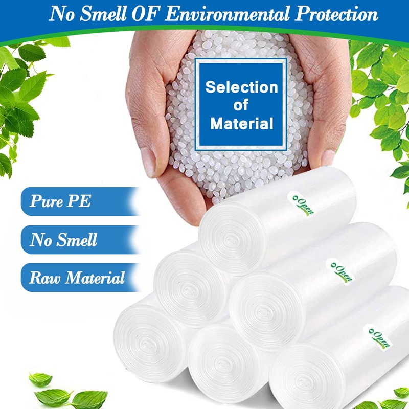 4 gallon trash can liners,250 counts,Small clear Garbage Bags,Extra Strong