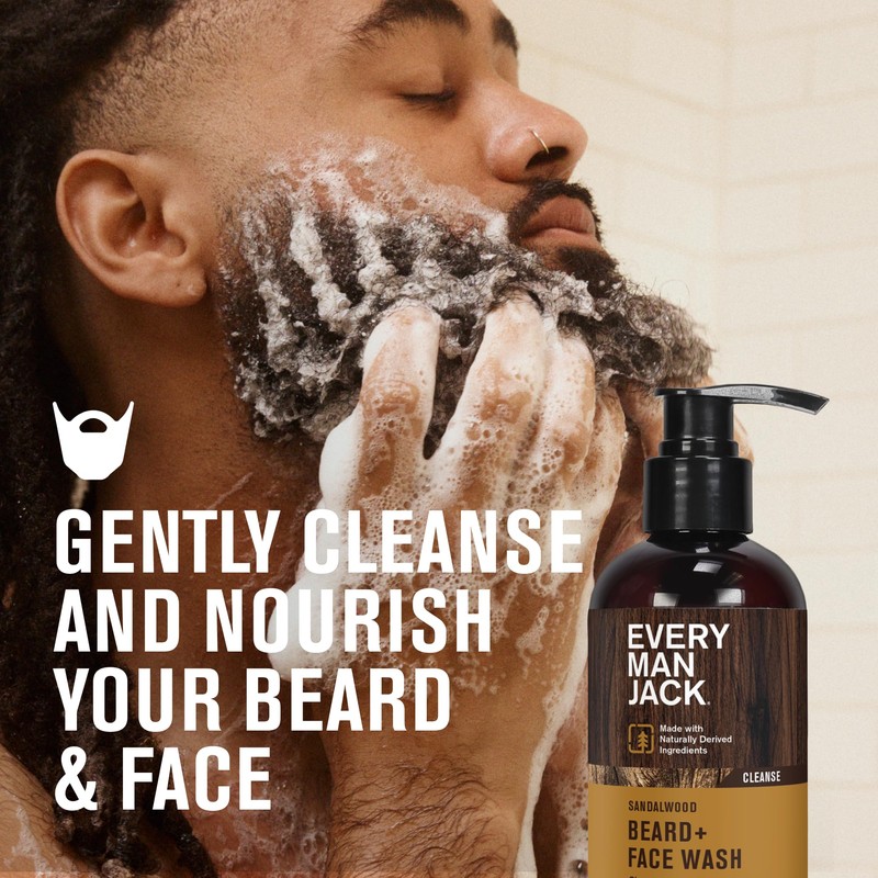 Every Man Jack Sandalwood Beard Wash - Cleanse, Soften, and