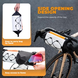 ROCKBROS Bike Handlebar Bag with Shoulder Strap, Front Storage Roll Bag for Mountain Road Bikes E-bike, Front Top Tube Bag Bicycle Basket Shoulder Bag, Cycling Accessories
