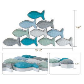 SAILINGSTORY Wooden Fish Wall Decor Coastal Beach Decoration for Home Lake House Decor Small
