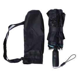Sun Umbrella with Fan 190T Vinyl Cloth Fiberglass 8 Ribs 2600mAh Battery USB Rechargeable Foldable Portable Travel Umbrella for Hot Summer