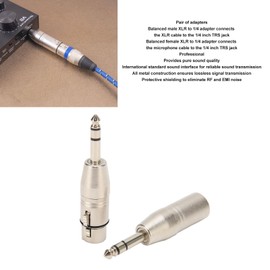 1/4 Inch TRS to XLR Adapter, Balanced Female XLR to Quarter Inch 6.35mm Male Adapter, Microphone Cable for Mixers Microphones Amplifiers EQs